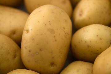 Close-up of some white potatoes that occupy the entire image