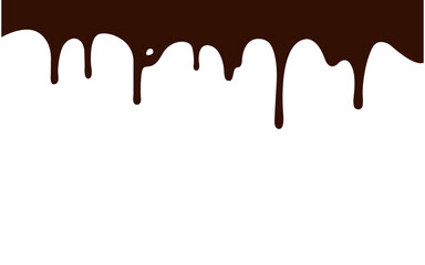 Melted chocolate dripping from the top, chocolate sauce spilling out, transparent background