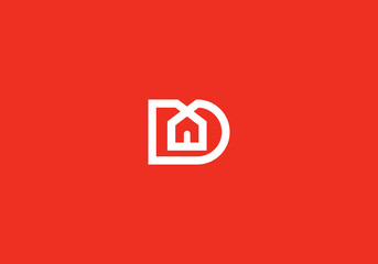Logo Letter d home or d house logo, real estate logo with letter d, Unique Real Estate, Property, Architecture, Construction Business identity Vector Icon.