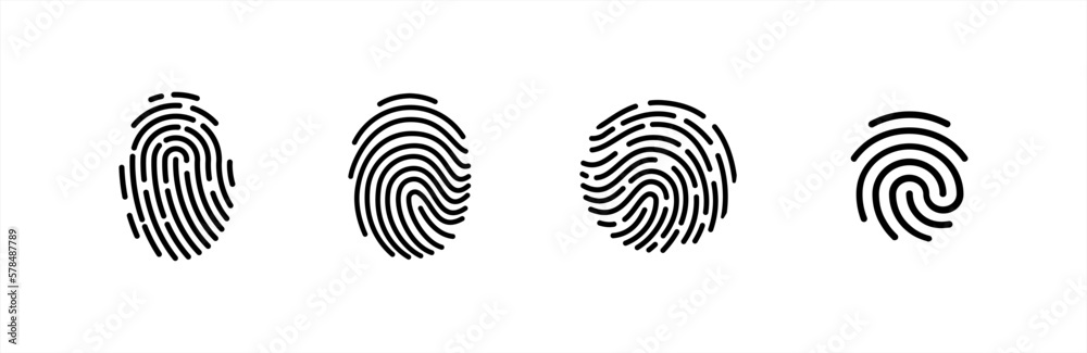 Wall mural Set fingerprint scanning icon sign – stock Fingerprint scanning icon sign – stock vector 10 eps.