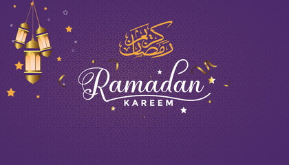 Islamic Ramadan Kareem religious Festival Background and Banner Design 