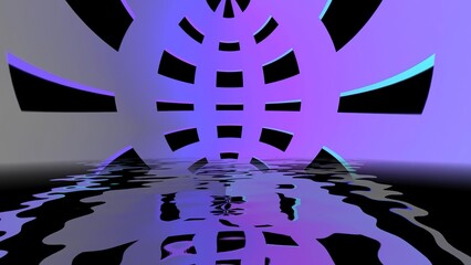 Abstract  background with geometric shapes reflecting in water