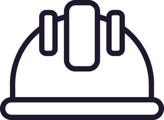 Single line icon of helmet on isolated white background. High quality editable stroke for mobile apps, web design, websites, online shops etc.