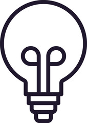 Single line icon of lamp on isolated white background. High quality editable stroke for mobile apps, web design, websites, online shops etc.