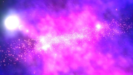 Pink particles over blue background