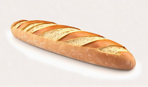 A Long Loaf Of Bread With Slices Cut Out Of It.  Generative Ai