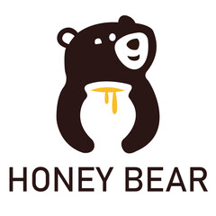 bear honey animal alphabet logo