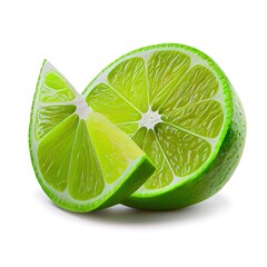Fototapeta na wymiar Tasty lime fruit isolated on white background, AI generative