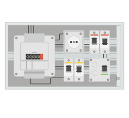 Electrical Distribution - Power Switch Panel - Stock Illustration