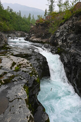 Waterfall on the Putorana Plateau.