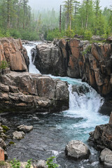 Waterfall on the Putorana Plateau.
