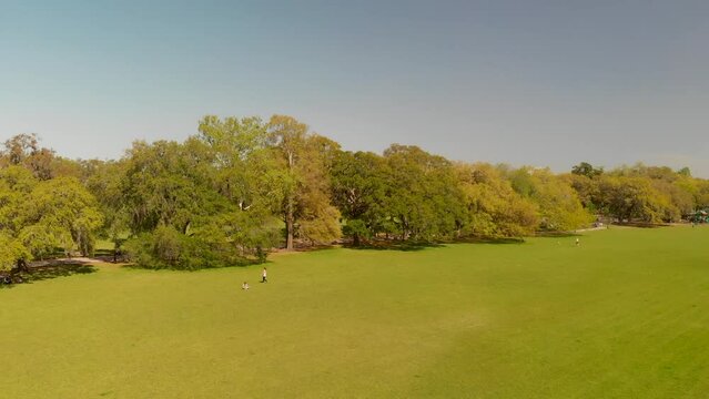 Aerial view of Forsyth Park in Savannah, Georgia