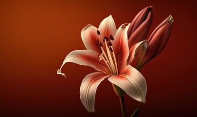  a close up of a flower on a red background with a red background and a red background with a red background and a red background with a white flower.  generative ai