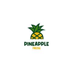 Vector pineapple logo design illustration idea