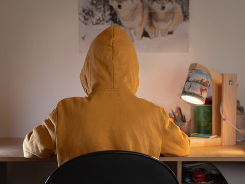 enfant qui fait ses devoir sur son bureau