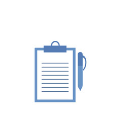 Clipboard is a folder. Completed list. Office. Vector illustration.