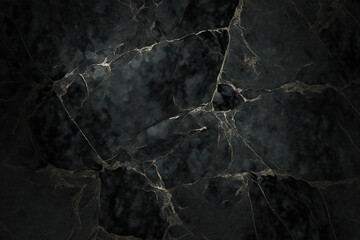 Marble background in dark tones and lighter veins. AI generated image
