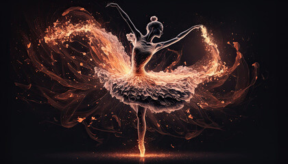 Illustration about a ballerina dancing.