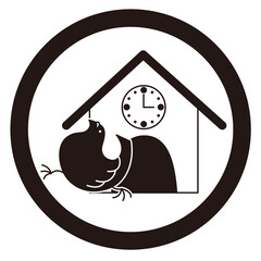 家紋風デザイン / 鳩時計