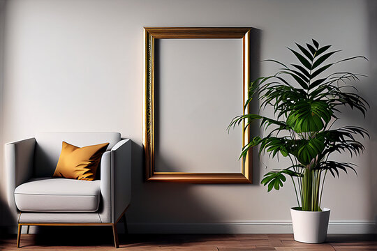 Minimalist mockup frame. Generative AI