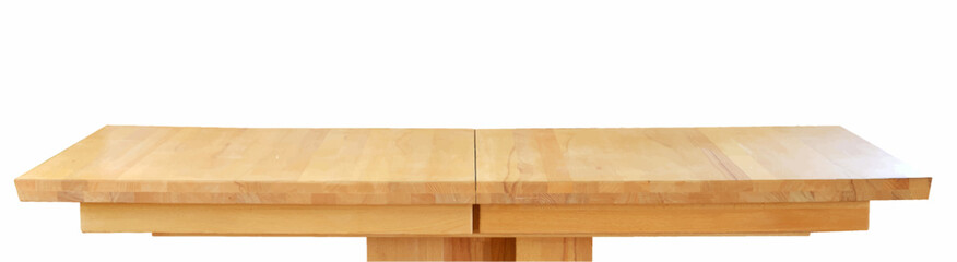 Wooden table top surface isolated over white background. Solid wood furniture close view vector illustration