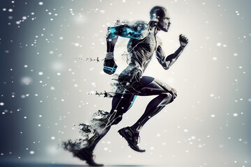 Runner. Concept of speed and energy. Generative AI. 4