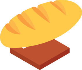 Bread loaf icon isometric vector. Fresh crispy whole loaf of white bread icon. Baking, food concept