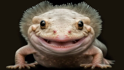 Photorealistic image of a axolotl. Generative AI