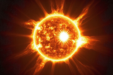Solar flare - capturing the sun's bright light in space