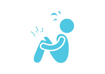 Injured human icon, the person in pain waiting for a help