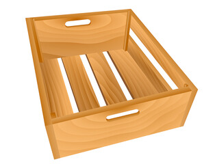 wooden boxes realistic isolated on white - 3d illustration