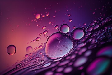 Velvet violet colored rain drops background, water droplet texture. AI generated. Background with...