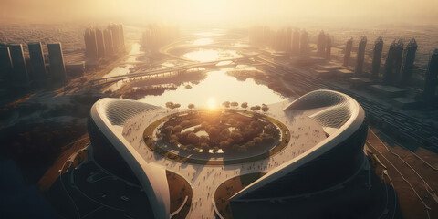 Fototapeta premium landscape of futurist city