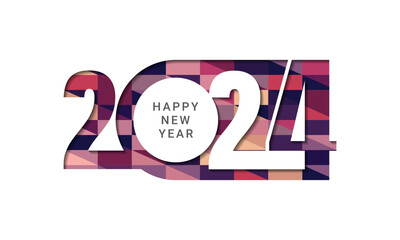 2024 Happy New Year Text Design Vector.