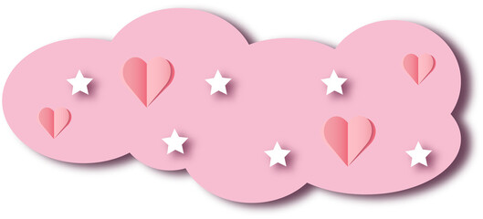 pink paper cut cloud with hearst