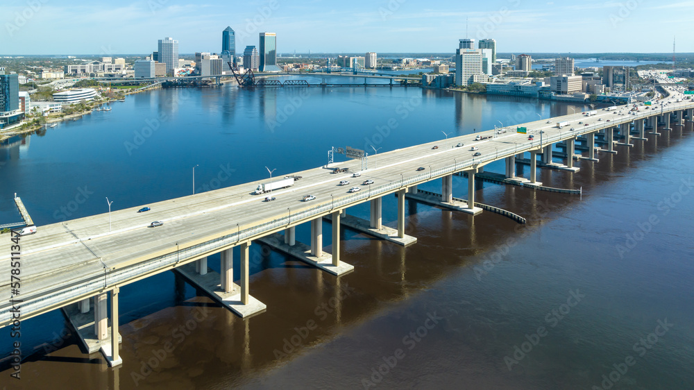 Wall mural Aerial view of the fuller warren bridge. 