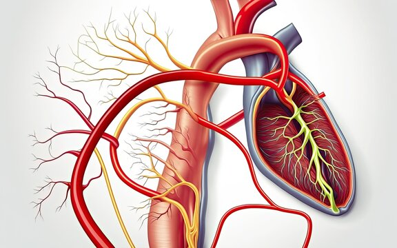 Detailed illustration of a healthy human artery anatomy 