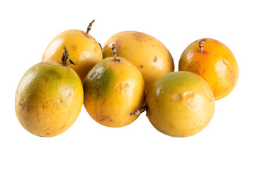 Yellow ripe passion fruit with transparent background