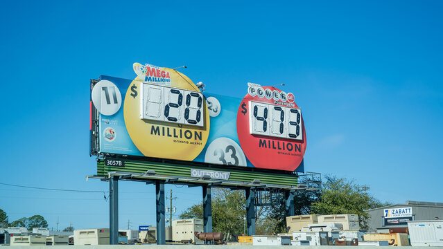 Powerball and Mega Million billboard. 
