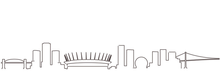 Fototapeta premium Vancouver Dark Line Simple Minimalist Skyline With White Background