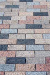 Stone foot path surface with different color. Abstract background for design.