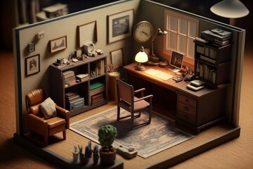 Mini model, home office