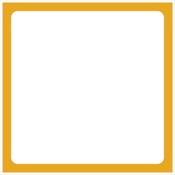 Yellow border frame deco vector art simple line corner. Square shape. Frame template for photos and documents in square shape.