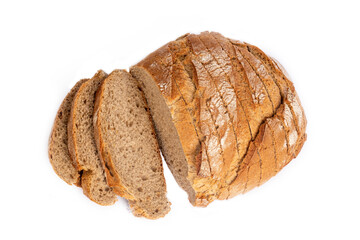 Sourdough bread on a white background (Turkish name; eksi maya ekmegi)