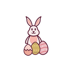 rabbit and egg vector design 