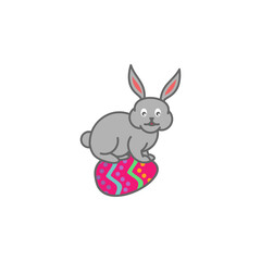 rabbit and egg vector design 