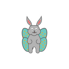 rabbit and egg vector design 