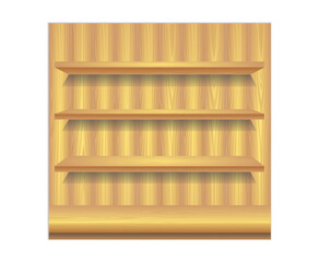illustration of wooden empty shelves 

isolated
