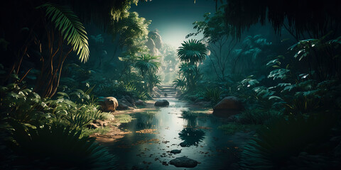 Fototapeta premium jungle landscape with amazing views wallpaper