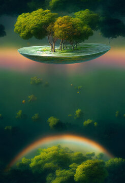 rainbow over the lake